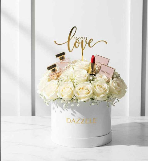 White Premium Round Box Beauty Hamper