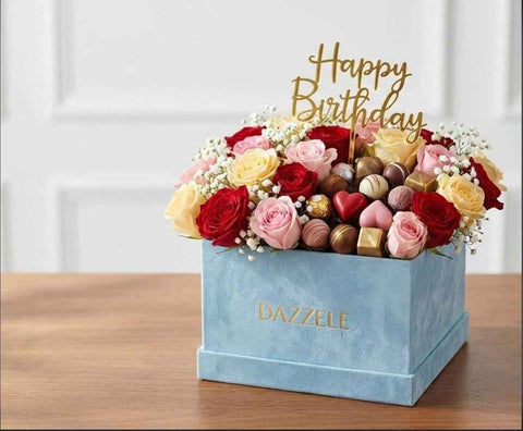 Blue Burst Square Sweets Hamper